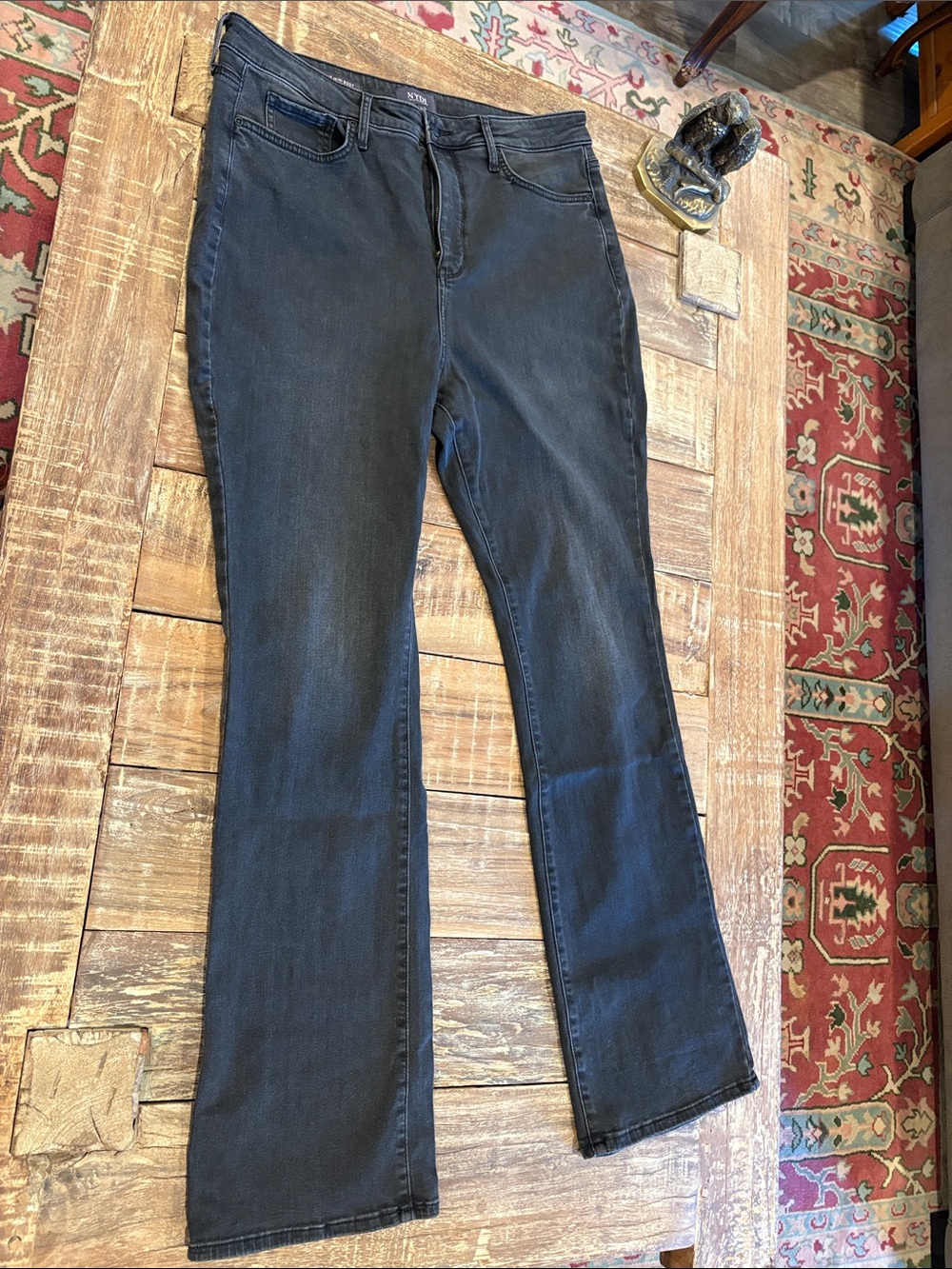 NYDJ Billie Mini Boot Lift Tuck Jeans Women’s 14 Dark Gray Stretch